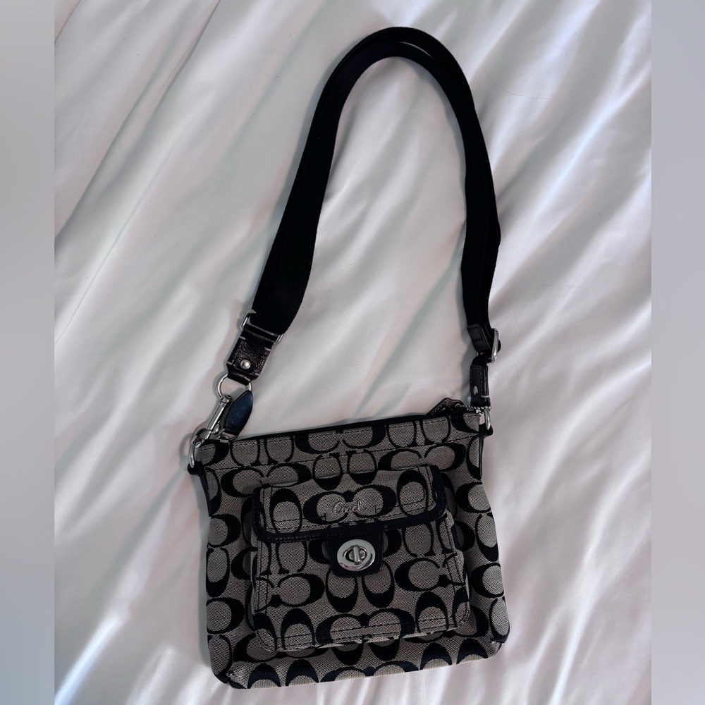 Coach Black and Tan Shoulder Bag